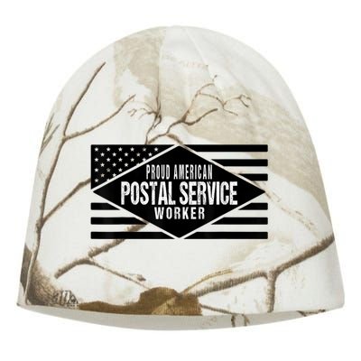 Proud American Postal Service Worker Patriotic US Flag Kati - Camo Knit Beanie