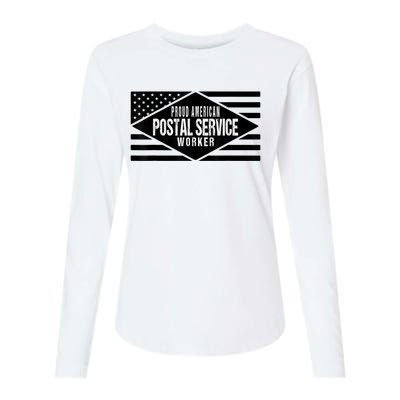 Proud American Postal Service Worker Patriotic US Flag Womens Cotton Relaxed Long Sleeve T-Shirt