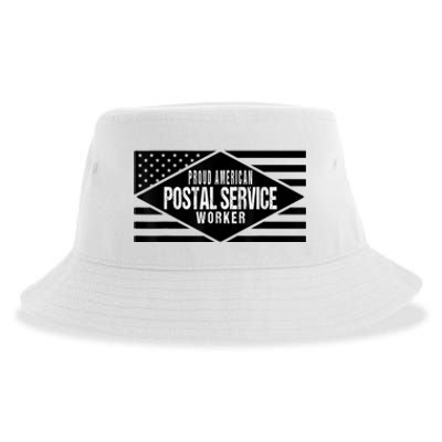 Proud American Postal Service Worker Patriotic US Flag Sustainable Bucket Hat