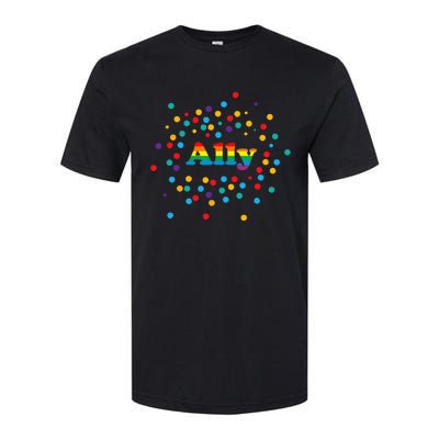 Proud Ally Pride Gay LGBTQ Ally Rainbow Softstyle CVC T-Shirt