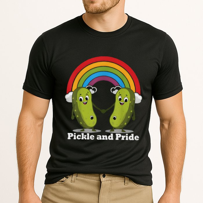 Pickle And Pride Pride Month Lgbtq Rainbow Funny Saying Cooling Performance Crew T-Shirt
