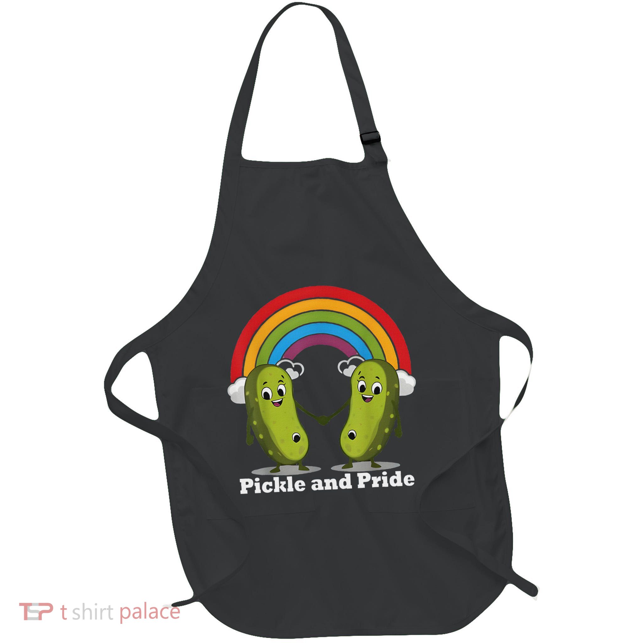 Pickle And Pride Pride Month Lgbtq Rainbow Funny Saying Apron