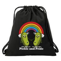 Pickle And Pride Pride Month Lgbtq Rainbow Funny Saying Drawstring Bag