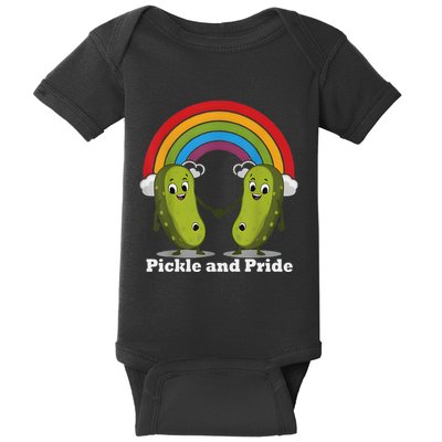Pickle And Pride Pride Month Lgbtq Rainbow Funny Saying Baby Bodysuit