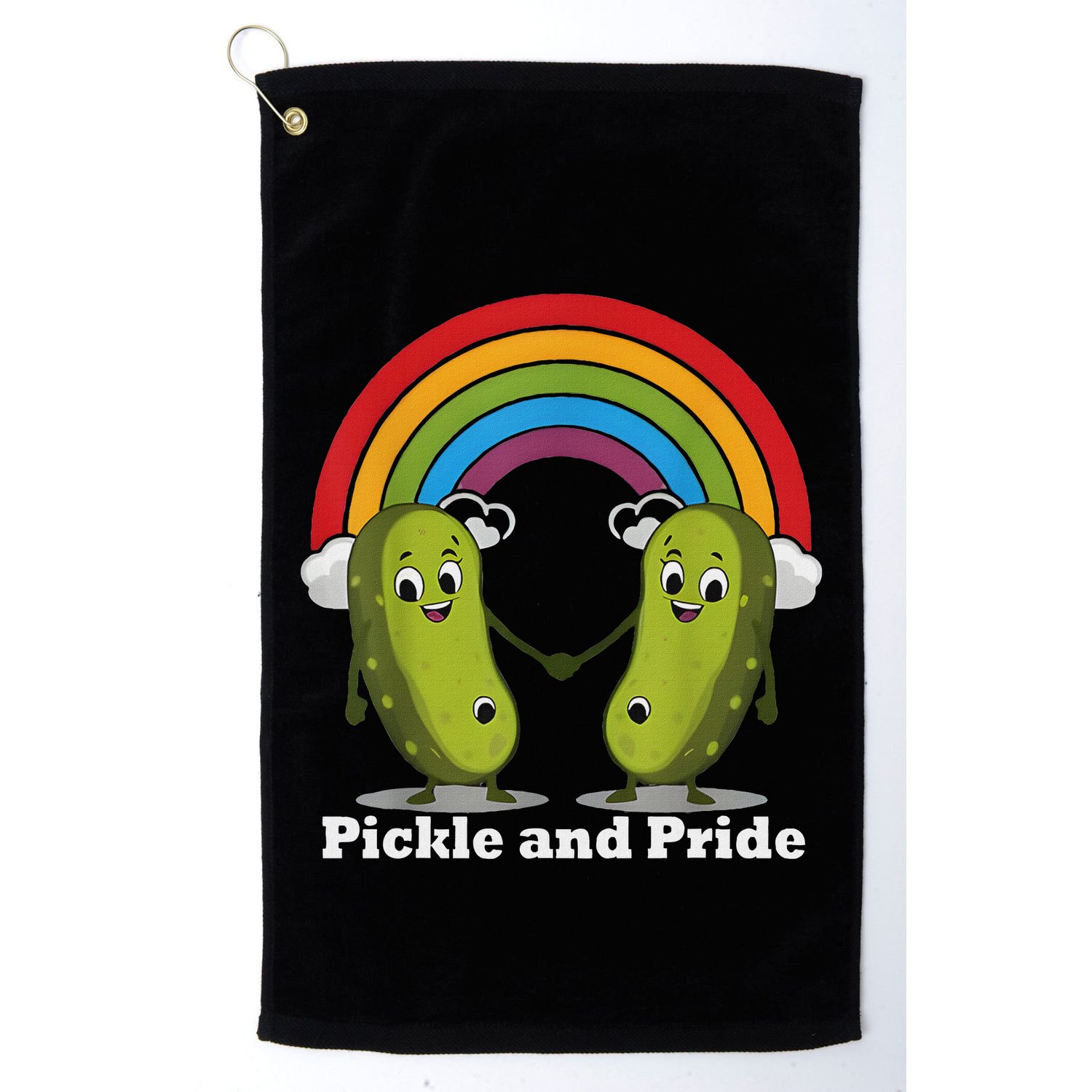 Pickle And Pride Pride Month Lgbtq Rainbow Funny Saying Golf Towel