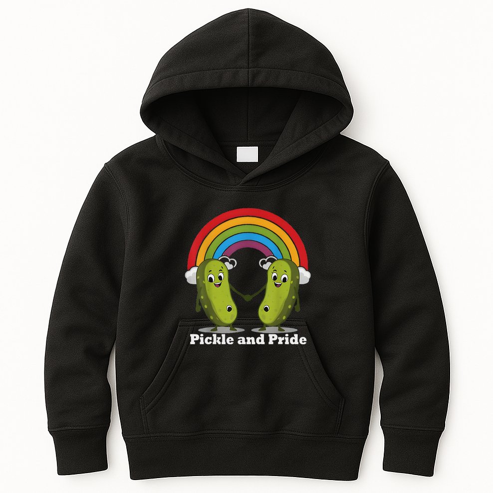 Pickle And Pride Pride Month Lgbtq Rainbow Funny Saying Kids Hoodie