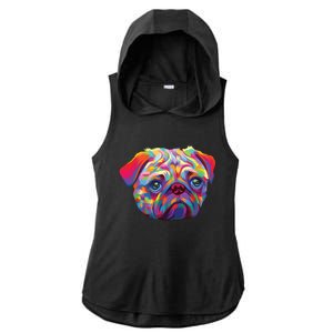 Pug Artwork Pug Lover Pug Owner Pug Art Pug Ladies PosiCharge Tri-Blend Wicking Draft Hoodie Tank