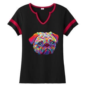 Pug Artwork Pug Lover Pug Owner Pug Art Pug Ladies Halftime Notch Neck Tee