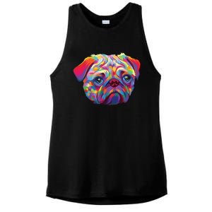 Pug Artwork Pug Lover Pug Owner Pug Art Pug Ladies PosiCharge Tri-Blend Wicking Tank