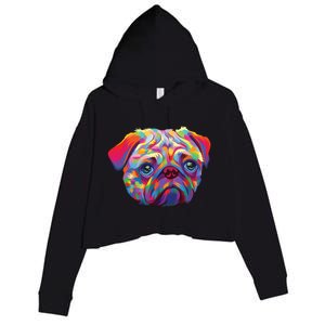 Pug Artwork Pug Lover Pug Owner Pug Art Pug Crop Fleece Hoodie