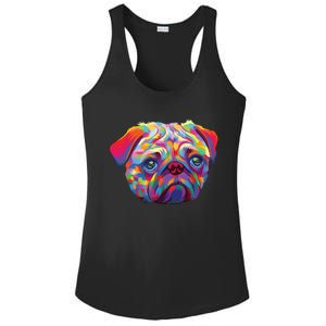 Pug Artwork Pug Lover Pug Owner Pug Art Pug Ladies PosiCharge Competitor Racerback Tank