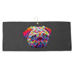 Pug Artwork Pug Lover Pug Owner Pug Art Pug Large Microfiber Waffle Golf Towel