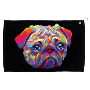 Pug Artwork Pug Lover Pug Owner Pug Art Pug Grommeted Golf Towel