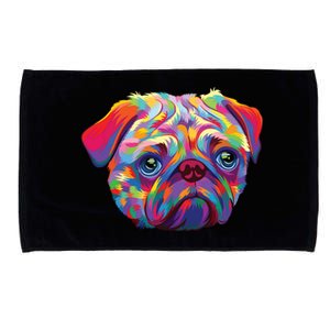 Pug Artwork Pug Lover Pug Owner Pug Art Pug Microfiber Hand Towel