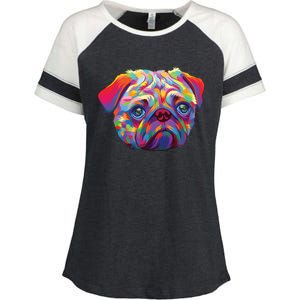 Pug Artwork Pug Lover Pug Owner Pug Art Pug Enza Ladies Jersey Colorblock Tee