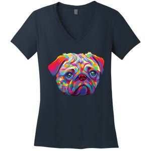 Pug Artwork Pug Lover Pug Owner Pug Art Pug Women's V-Neck T-Shirt