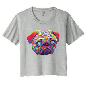 Pug Artwork Pug Lover Pug Owner Pug Art Pug Women's Crop Top Tee