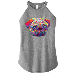 Pug Artwork Pug Lover Pug Owner Pug Art Pug Women's Perfect Tri Rocker Tank