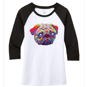 Pug Artwork Pug Lover Pug Owner Pug Art Pug Women's Tri-Blend 3/4-Sleeve Raglan Shirt