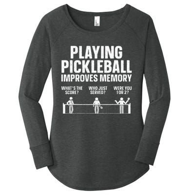 Pickleball Art Paddle Sport Pickleball Lover Women's Perfect Tri Tunic Long Sleeve Shirt