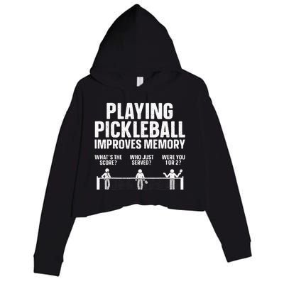 Pickleball Art Paddle Sport Pickleball Lover Crop Fleece Hoodie