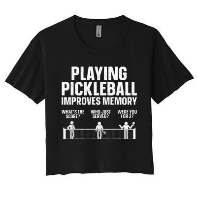 Pickleball Art Paddle Sport Pickleball Lover Women's Crop Top Tee