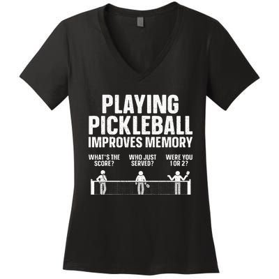 Pickleball Art Paddle Sport Pickleball Lover Women's V-Neck T-Shirt