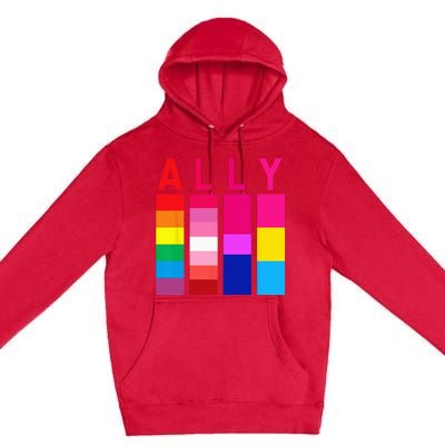 Proud Ally Pride Rainbow LGBT Ally Premium Pullover Hoodie