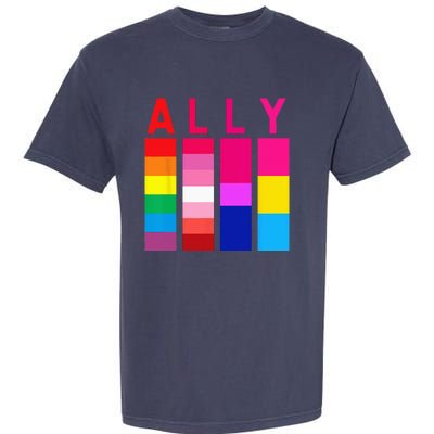 Proud Ally Pride Rainbow LGBT Ally Garment-Dyed Heavyweight T-Shirt