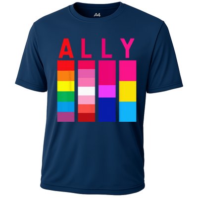 Proud Ally Pride Rainbow LGBT Ally Cooling Performance Crew T-Shirt