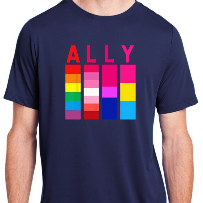 Proud Ally Pride Rainbow LGBT Ally Adult ChromaSoft Performance T-Shirt