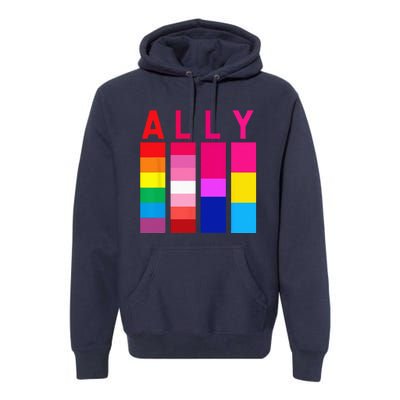 Proud Ally Pride Rainbow LGBT Ally Premium Hoodie