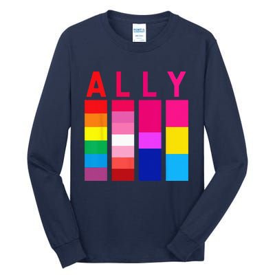 Proud Ally Pride Rainbow LGBT Ally Tall Long Sleeve T-Shirt