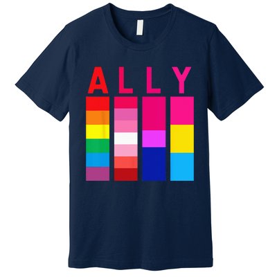 Proud Ally Pride Rainbow LGBT Ally Premium T-Shirt