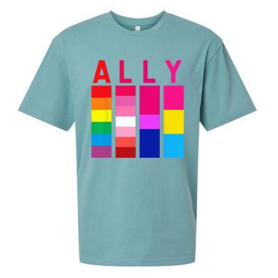 Proud Ally Pride Rainbow LGBT Ally Sueded Cloud Jersey T-Shirt