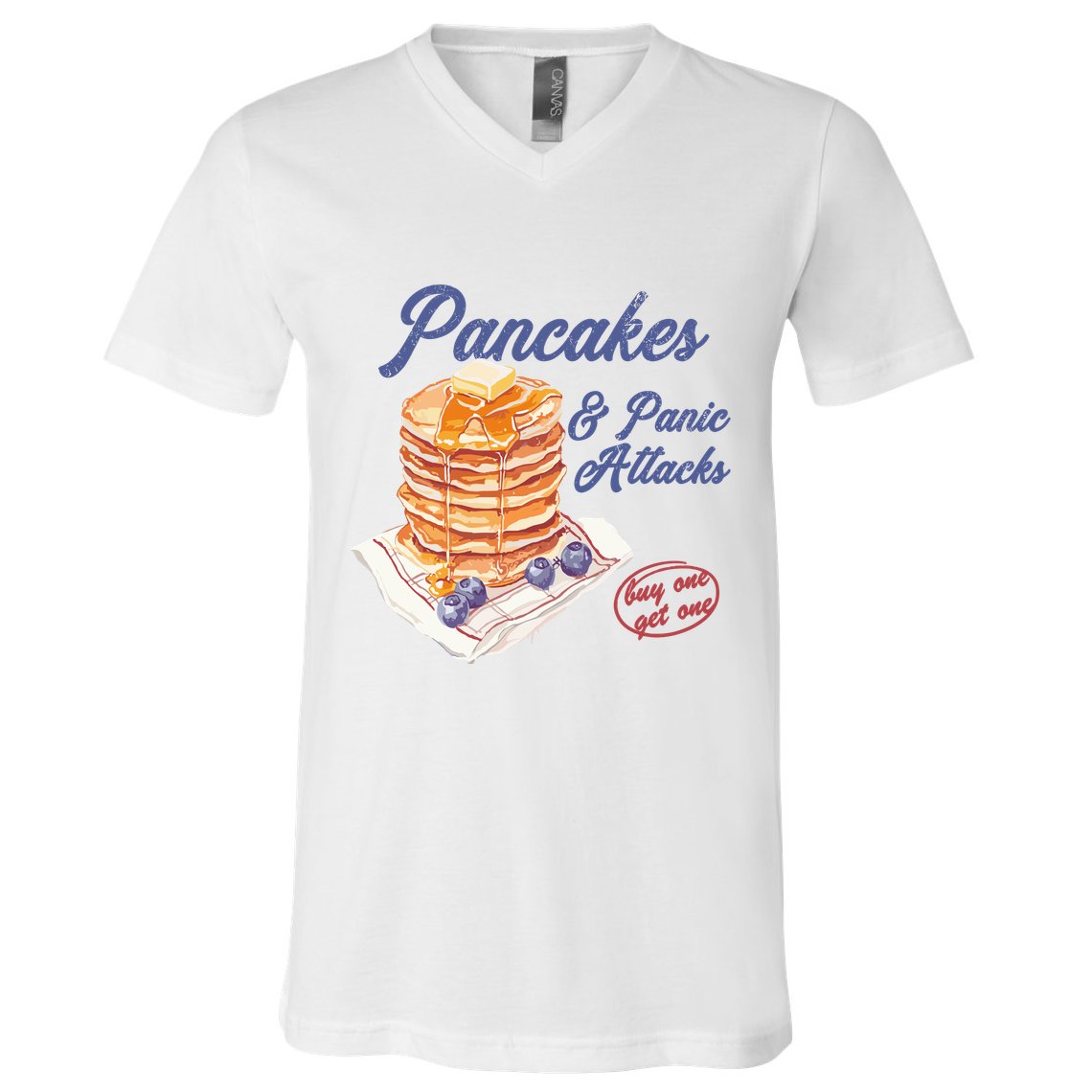 Pancakes And Panic Attacks V-Neck T-Shirt