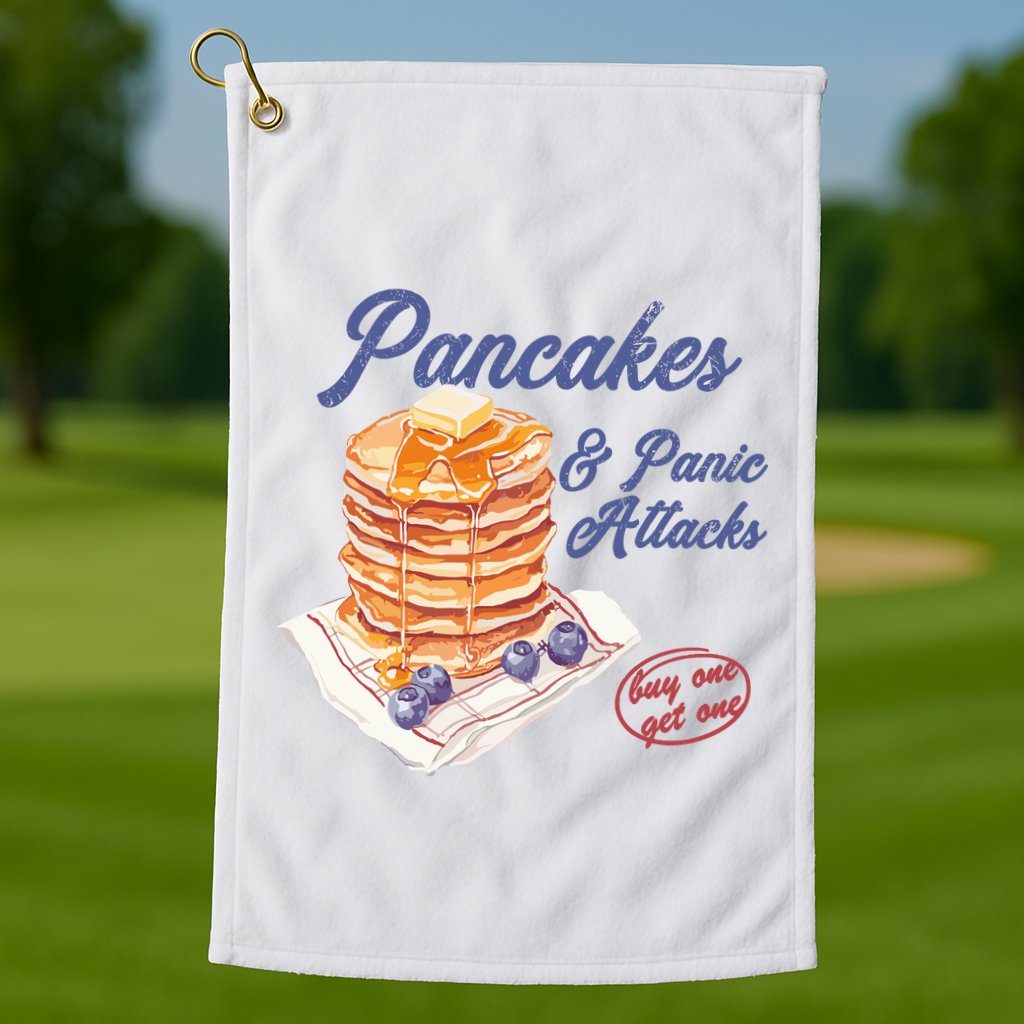 Pancakes And Panic Attacks Golf Towel