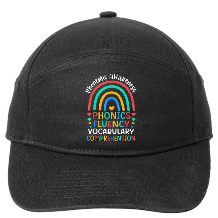Phonemic Awareness Phonics Fluency Vocabulary Comprehension 7-Panel Snapback Hat