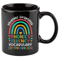 Phonemic Awareness Phonics Fluency Vocabulary Comprehension 11oz C Handle Ceramic Mug