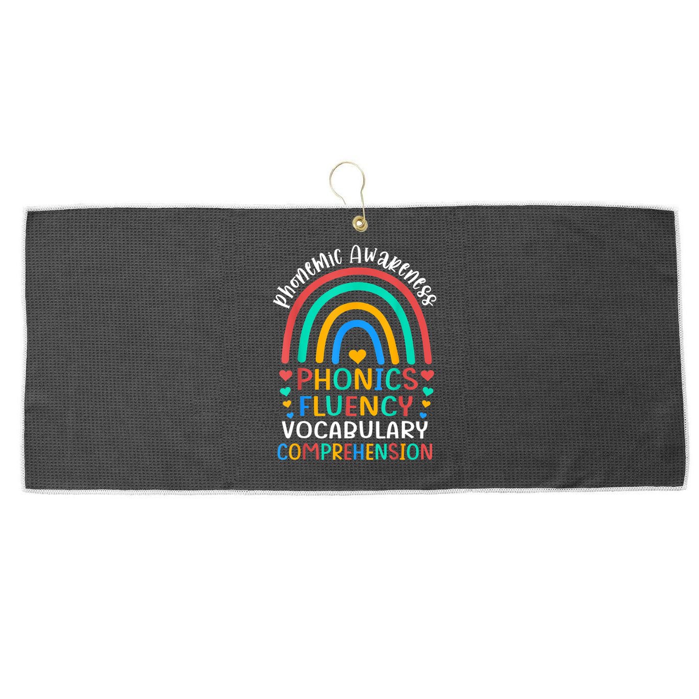 Phonemic Awareness Phonics Fluency Vocabulary Comprehension Large Microfiber Waffle Golf Towel