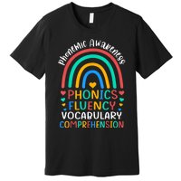 Phonemic Awareness Phonics Fluency Vocabulary Comprehension Premium T-Shirt