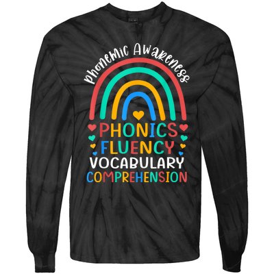 Phonemic Awareness Phonics Fluency Vocabulary Comprehension Tie-Dye Long Sleeve Shirt