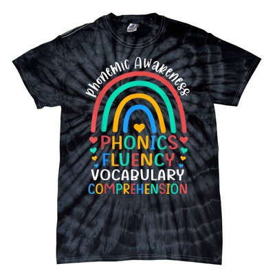 Phonemic Awareness Phonics Fluency Vocabulary Comprehension Tie-Dye T-Shirt