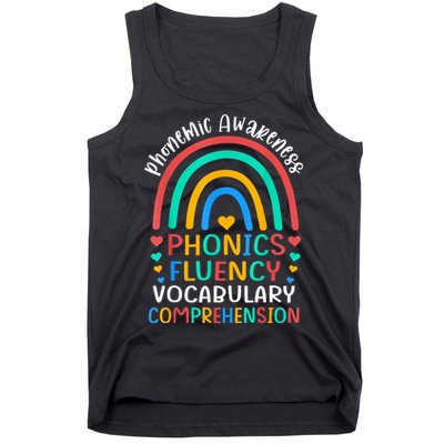 Phonemic Awareness Phonics Fluency Vocabulary Comprehension Tank Top