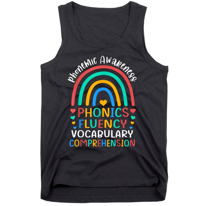 Phonemic Awareness Phonics Fluency Vocabulary Comprehension Tank Top