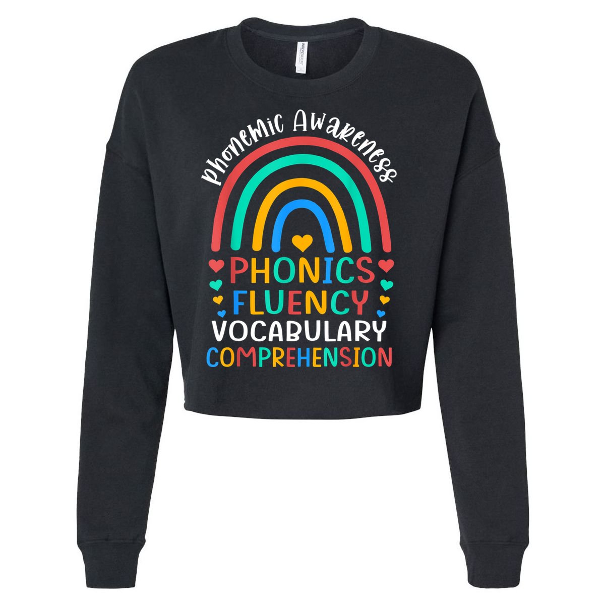Phonemic Awareness Phonics Fluency Vocabulary Comprehension Cropped Pullover Crew