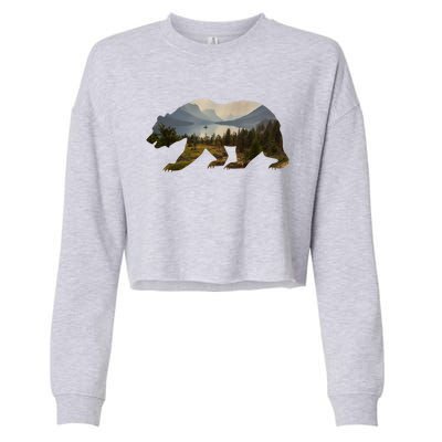 Preserve And Protect Vintage National Park Bear Wildlife Meaningful Gift Cropped Pullover Crew