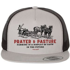 Prayer And Pasture Farmers Wife Gifts Flat Bill Trucker Hat