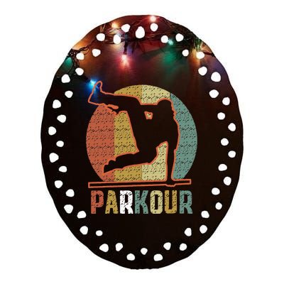 Parkour Apparel Ceramic Oval Ornament