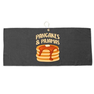 Pancakes And Pajamas Sleepover Sleeping Pancake Day Gift Large Microfiber Waffle Golf Towel